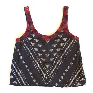 Free People Boho Southwestern Style Cropped Tank